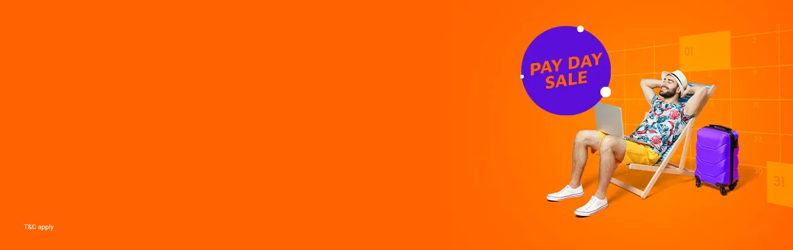 Akasa Air presents the Pay Day Sale. Enjoy fares starting at ₹1,499 on domestic flights and get up to 25% off with code: PAYDAY on international flights.