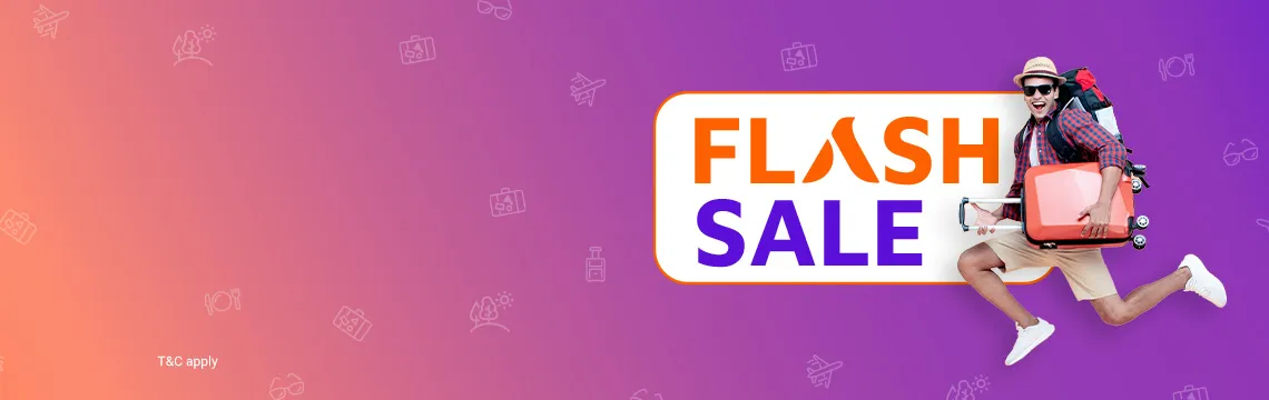 Flash Sale Up to 15% off on flights. Use code: FLASH15 Sign up to avail this offer